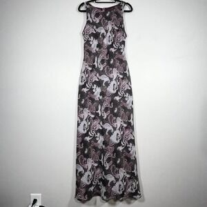 VTG 90s All That Jazz Long Dress Womens 11/12 Purple Paisley Long Fairy Feminine